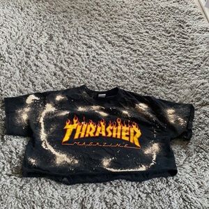 Thrasher bleached crop top